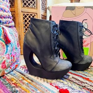 Jeffrey Campell Roxie black ankle boots size 10